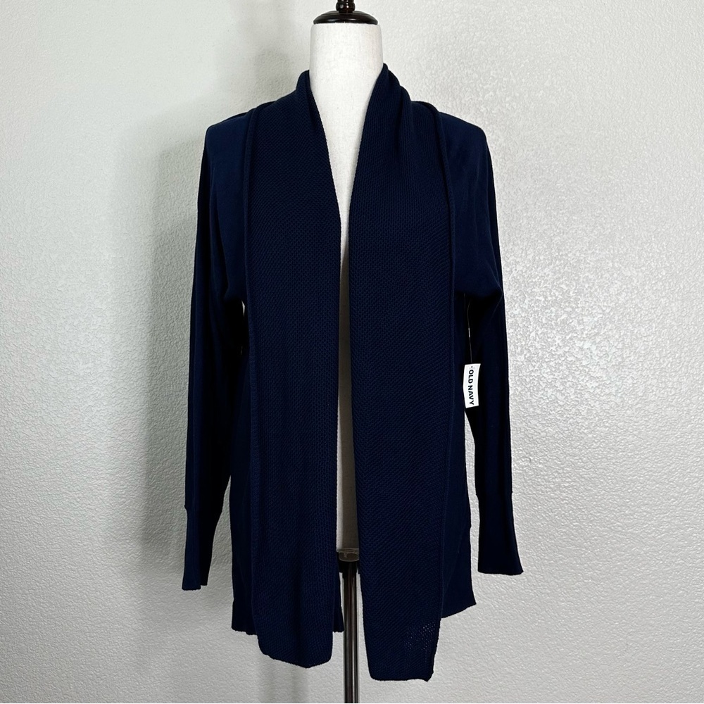 NWT Old Navy Open Front Navy Blue Long Sleeves Cardigan, Sz Medium